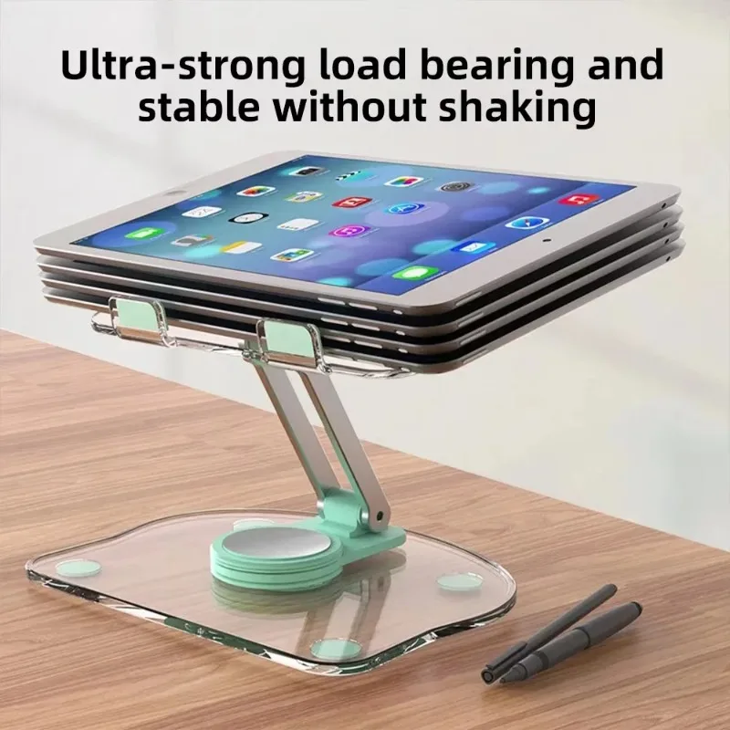 Transparent Rotating Stand Acrylic Plate Desktop Mobile Phone Tablet Universal Live Folding Adjustment Computer Support Stand
