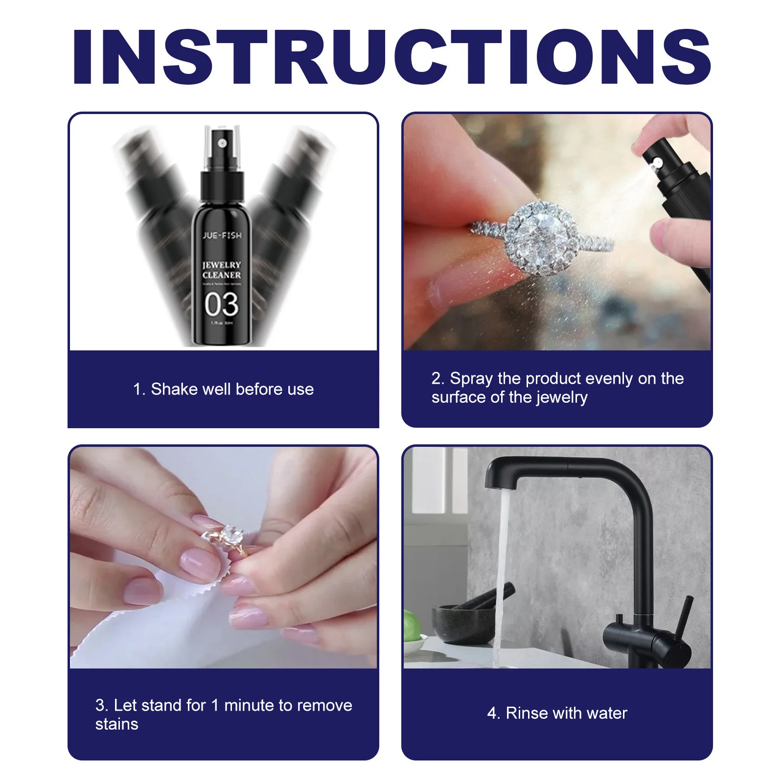 Jewelry Cleaner Solution Fluid for Ultrasonic Machine Cleaner Use Liquid To Clean Gold Silver Watches Diamonds