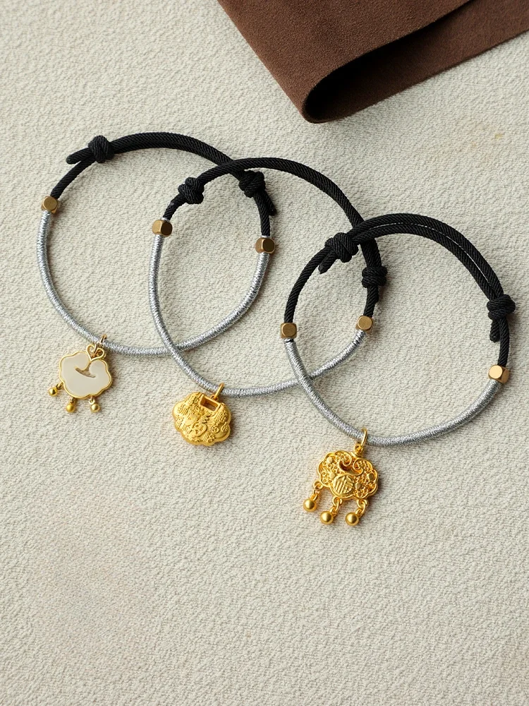 

Guochao Small Pet Cat Dog Dog Collar Ruyi Lock New Year's Punk Safety Chain Long Life Neck Ornament Red Scarf Collar Necklace