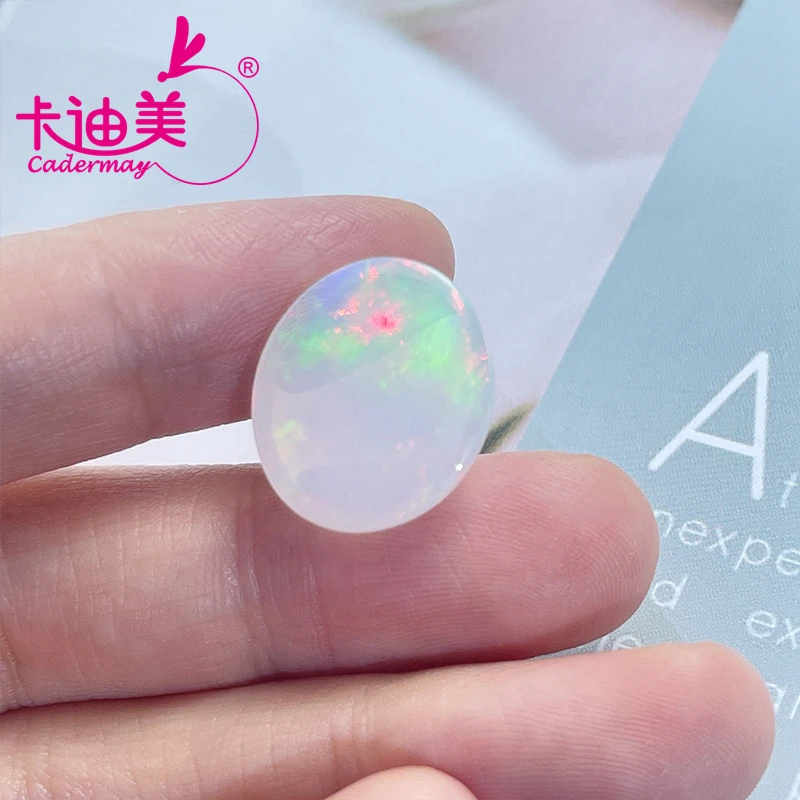 CADERMAY Cabochon Cut Natural Opal Loose Stone With Certificate  Beads For Jewelry Making