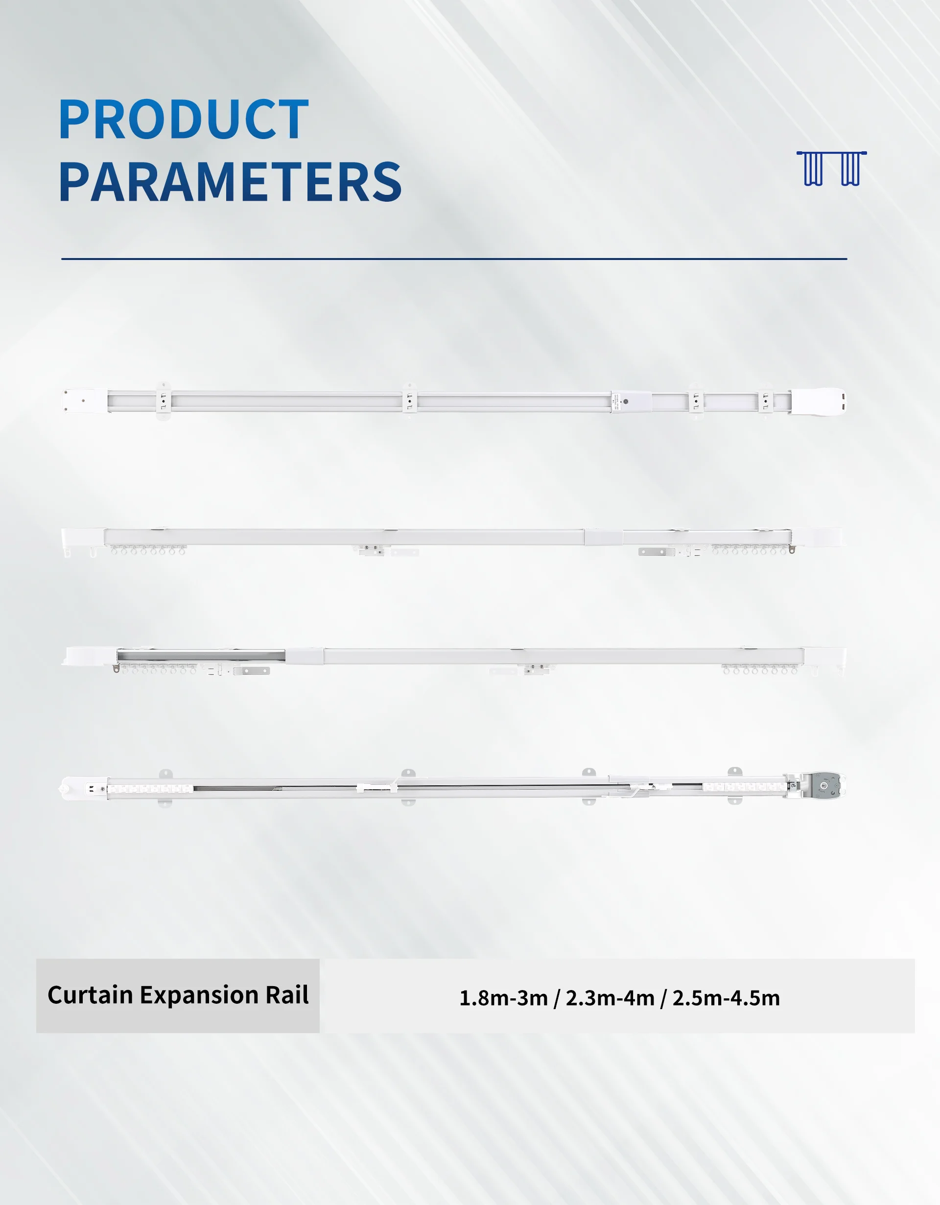 نوعية جيدة واي فاي الذكية بمحركات تلسكوبي الستار المسار السكك الحديدية الستائر موتور مجموعة قابل للتعديل للتمديد الذكية الستار المسار قضيب #6