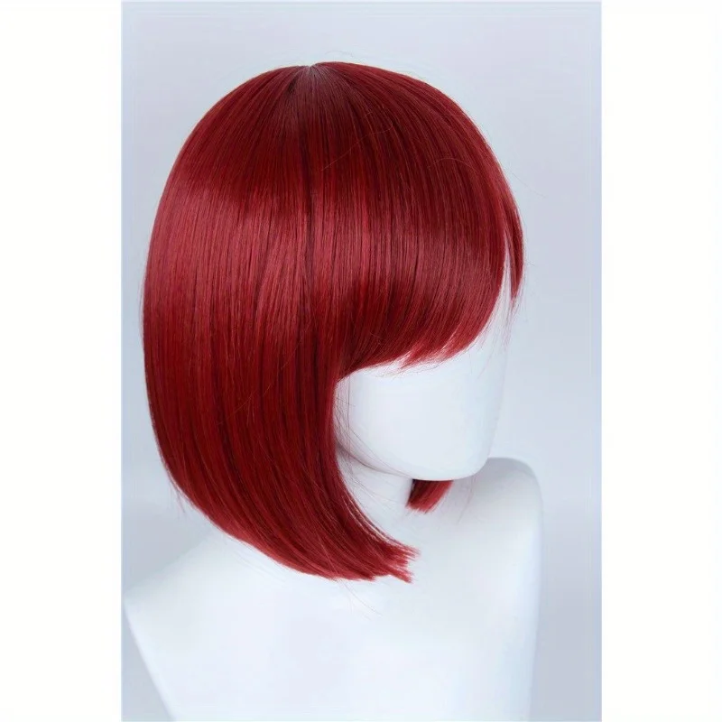 للجنسين مستقيم قصير أحمر تأثيري الباروكات هالوين زي بوب الباروكات للنساء الشعر الاصطناعية كوس حزب أنيمي