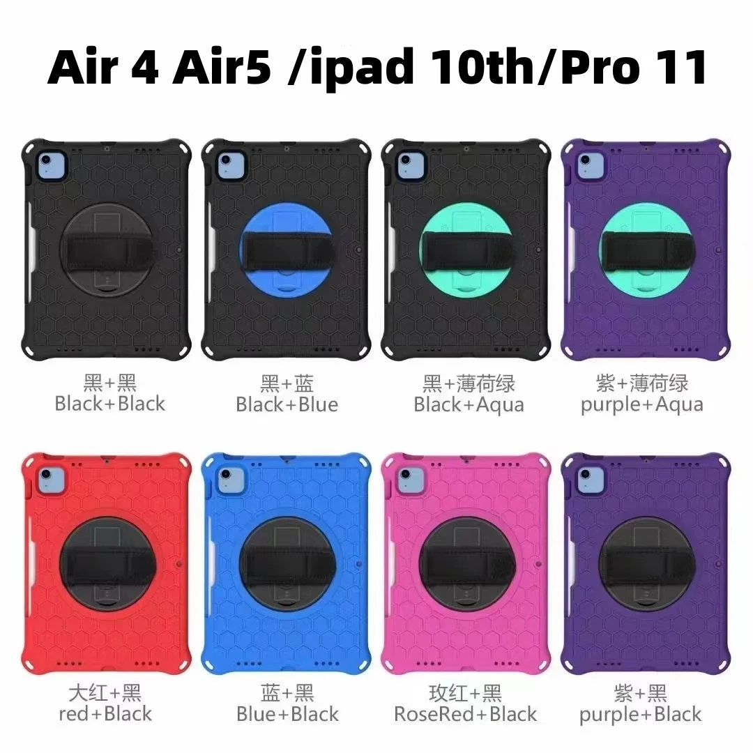 Shockproof Cover For IPad Mini 4 5 6 Air 2 3 4 5 10.9 9.7 2018 6th 7th 8th 9th 10th Gen 10.2 2021 Pro11 Kids Eva Hand Strap Case