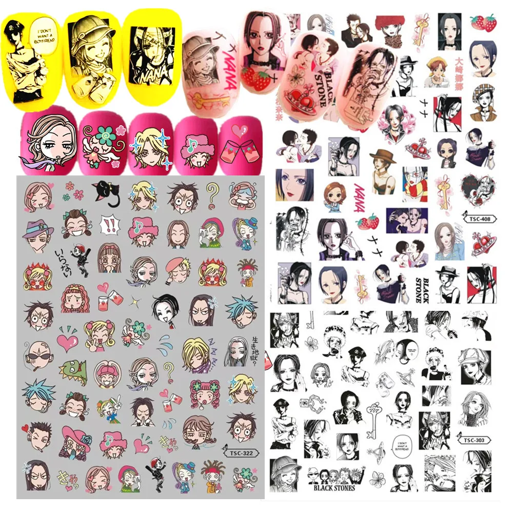 TSC-322NEW  Manga NANA Anime 3d Nail Art Stickers Decal Slider Template Diy Nail Tool Decorations