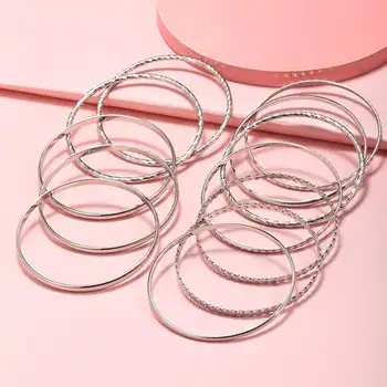 12件龐克古巴鏈手鍊套裝,女士邁阿密波西米亞風粗金飾手鐲手鐲時尚飾品 Y2C7 6 最佳銷售 手鐲 - №2