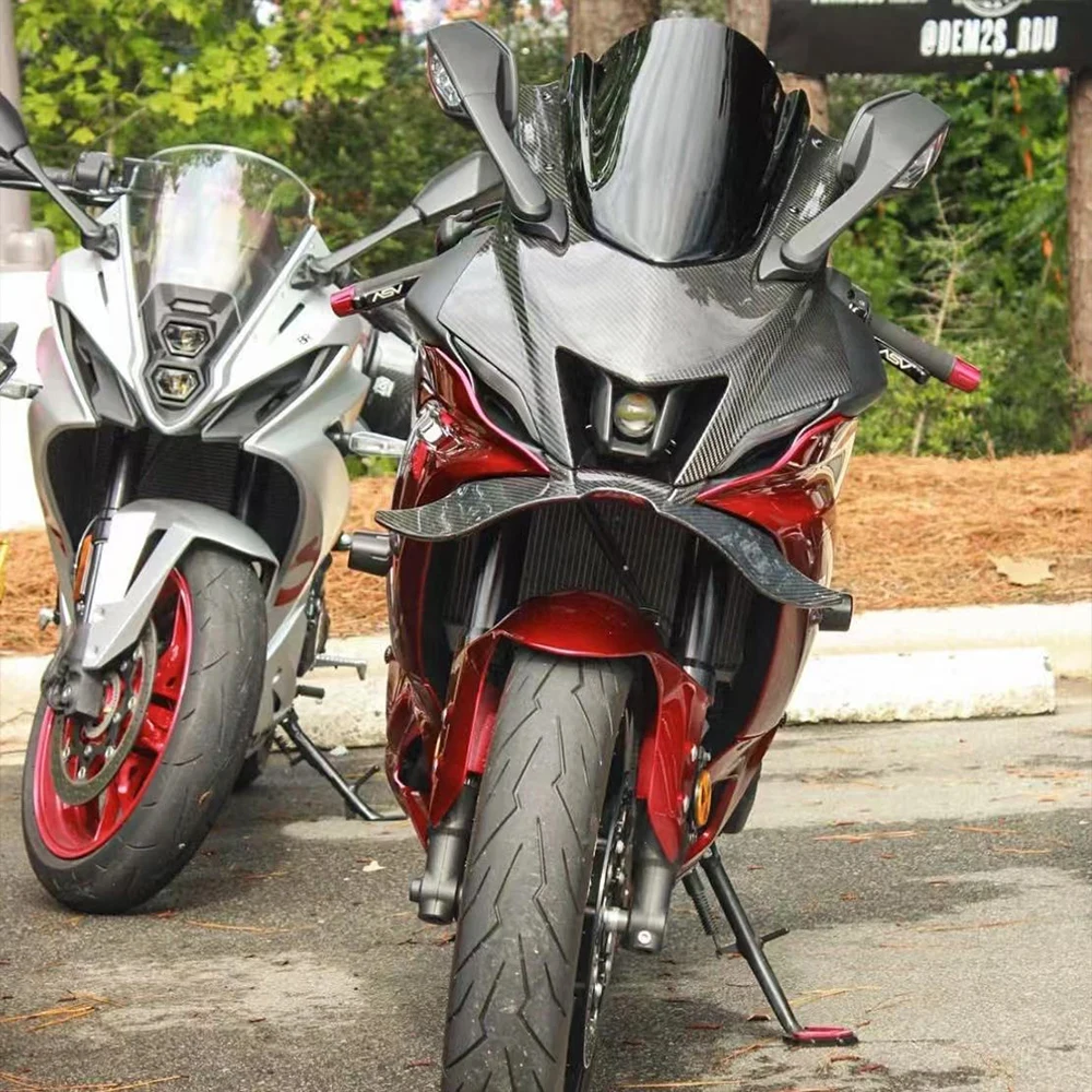 For Yamaha R7 2022-2025 2023 2024 motorcycle modification front lip carbon fiber wind wing cover conical aerodynamic wing