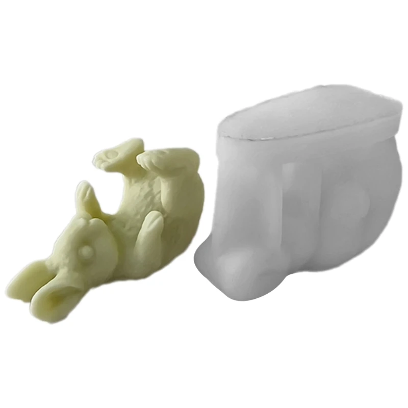 Rabbits Sculpture Molds Figurines Molds Silicone Texture Crafting Molds