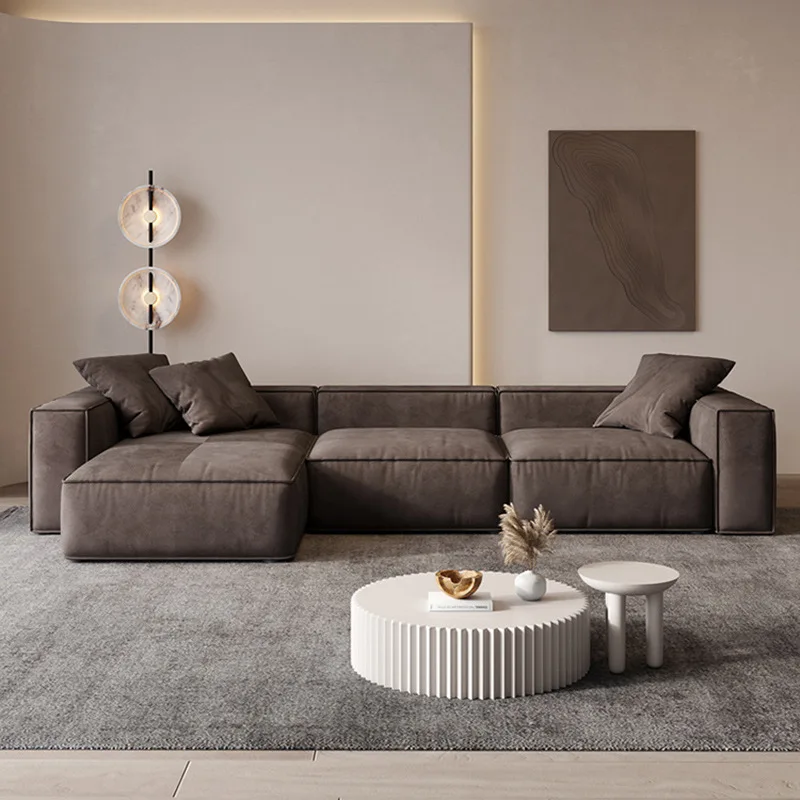 Italian fabric sofa small apartment living room tofu block corner special-shaped matte