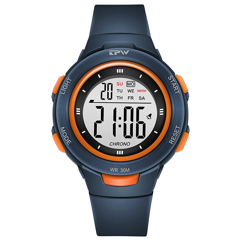 Reloj electrónico deportivo con pantalla Digital LED, reloj despertador con luz nocturna impermeable, multifuncional, regalo de cumpleaños para niño