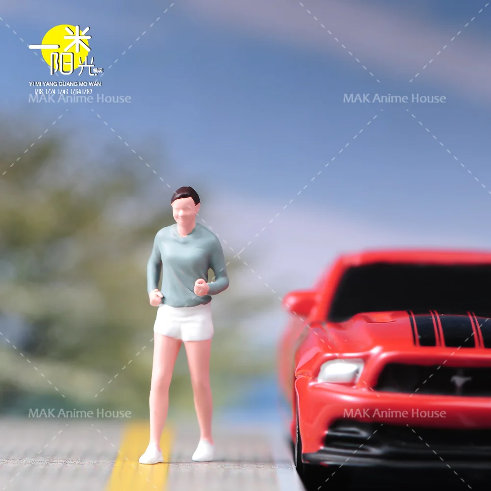 Miniaturas impressas 1/87 1/64 1/43 1/24 1/18 esportes de corrida para meninas ao ar livre figura boneca modelo cena decoração fotografia brinquedos