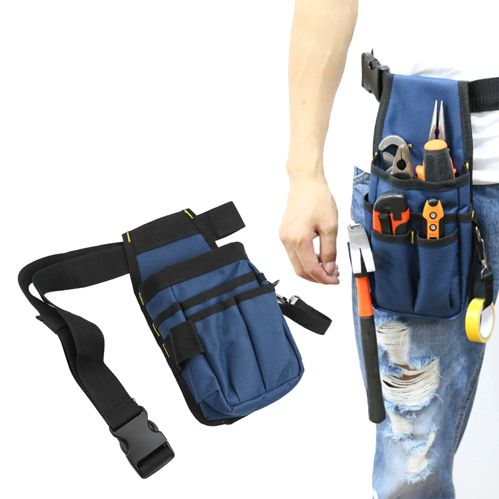 

1 шт., многофункциональная сумка для хранения, поясная сумка из ткани Оксфорд, инструмент для ремонта оборудования, портативный карманный органайзер для инструментов электрика
