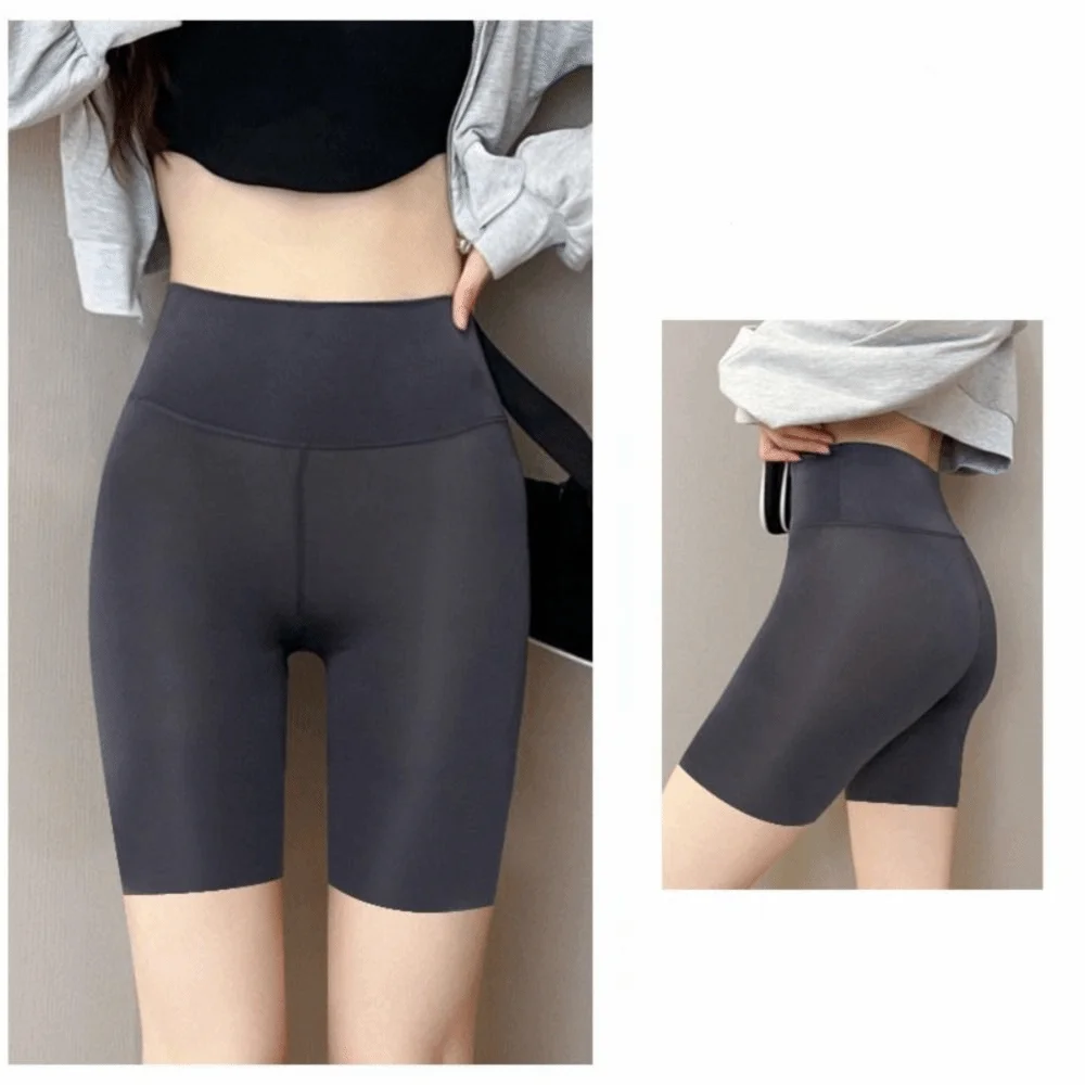 New Polyester Fibre Thin Five-cent Yoga Pants Slim Fit High Waist High Waist Yoga Pants Elastic Sports Short Leggings Women