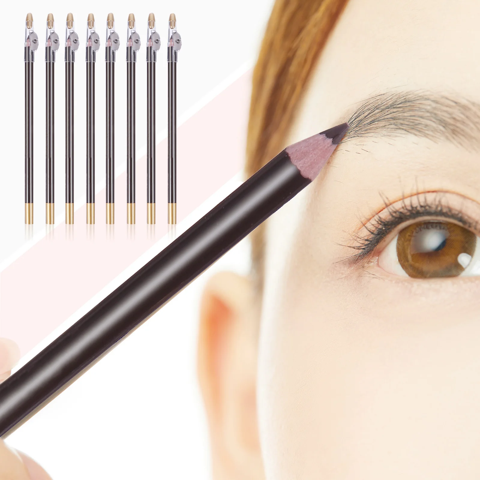 

8Pcs Waterproof Eyebrow Pencils with Sharpener Lightweight Portable Natural Makeup Tool Eyebrow Pencils Makeup Tool