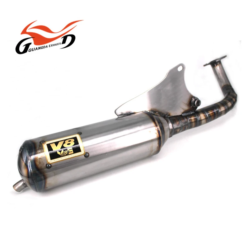 For Yamaha JOG90 JOG50 JOG 2T EX Poche Scooter Silencer V8 Modified Racing Full Exhaust System