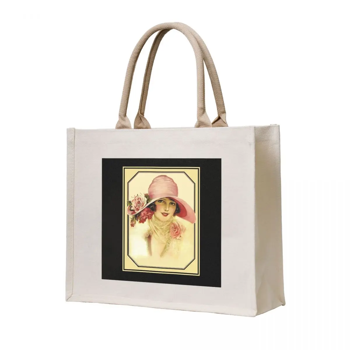 

FLAPPER : Vintage 1929 Pinup Print Tote Bag hand bag Fabric bag shopper woman shopping
