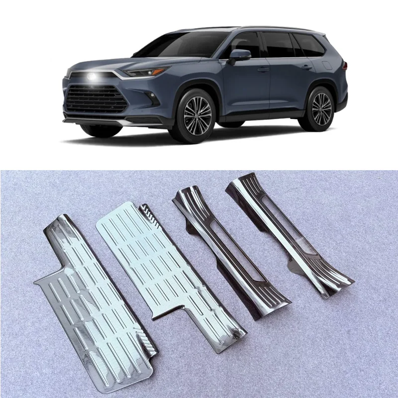 

For Toyota Grand Highlander 2024 2025 Stainless steel Inner Door Sill Scuff Plate Cover Trim Welcome Pedal Threshold 4pcs