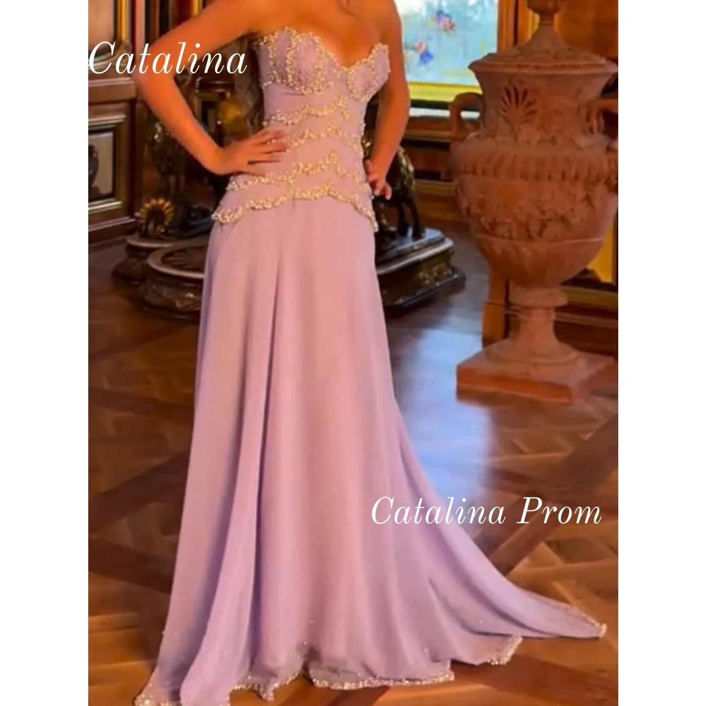 

Sweetheart Beadings Evening Dress Stain Wedding Gown Customized Prom Dress Strapless Sequins High Quality Sleeveless 2025