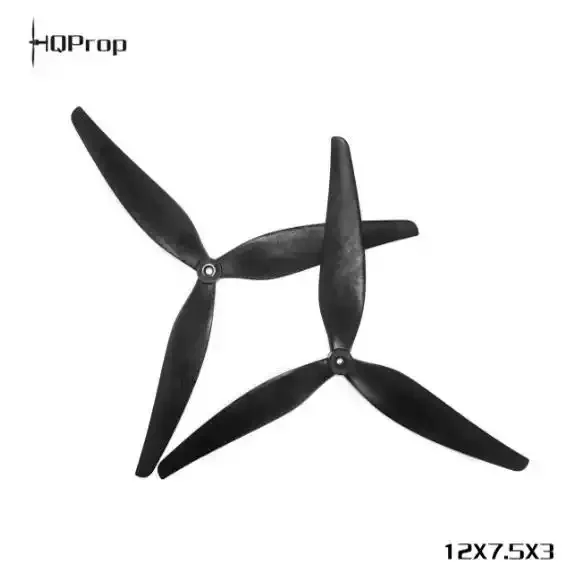 HQProp 12X7.5X3 12 Inch 3-Blade Glass Fiber Nylon Propeller 1 Pair High Efficiency Long Range FPV Drone Blades