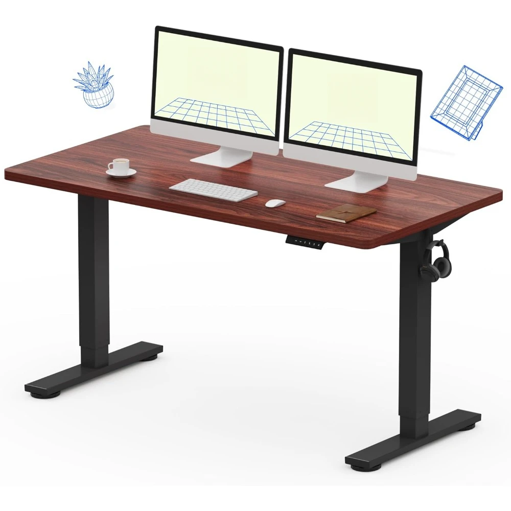 

Desk, 55 X 28 Inch Electric Stand Up Desks Workstation, Home Office Computer Height Adjustable Desks, Whole-Piece Standing Desk