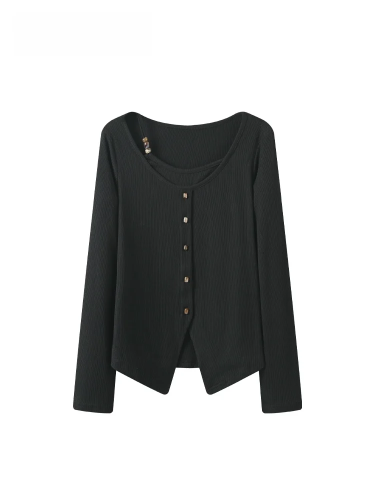 

plus Size Women's Long Sve round Ne Base irt Spring Loose Fitting Meat Concealing Slimming Versatile Casual Top