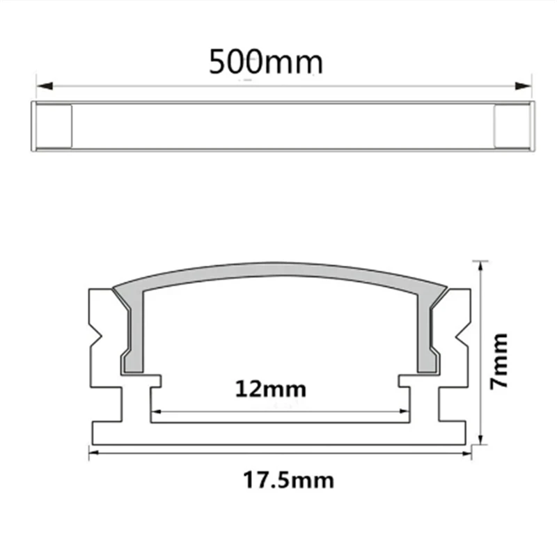 50cm Perfil Aluminio Led Corner Aluminium Profile Channel Holder for LED Strip Light Bar Cabinet Lamp Kitchen Closet