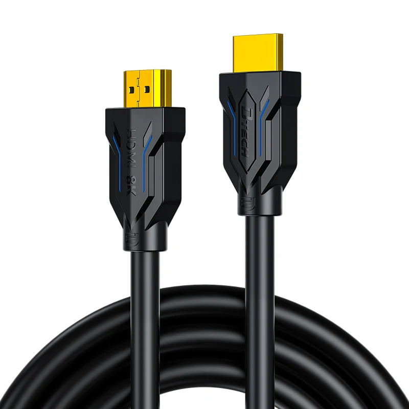2PCS DTECH 1m 3D Male To Male HDMI Cable With PVC Jacket 48Gbps High-Speed Audio Video Cable 8K@60Hz