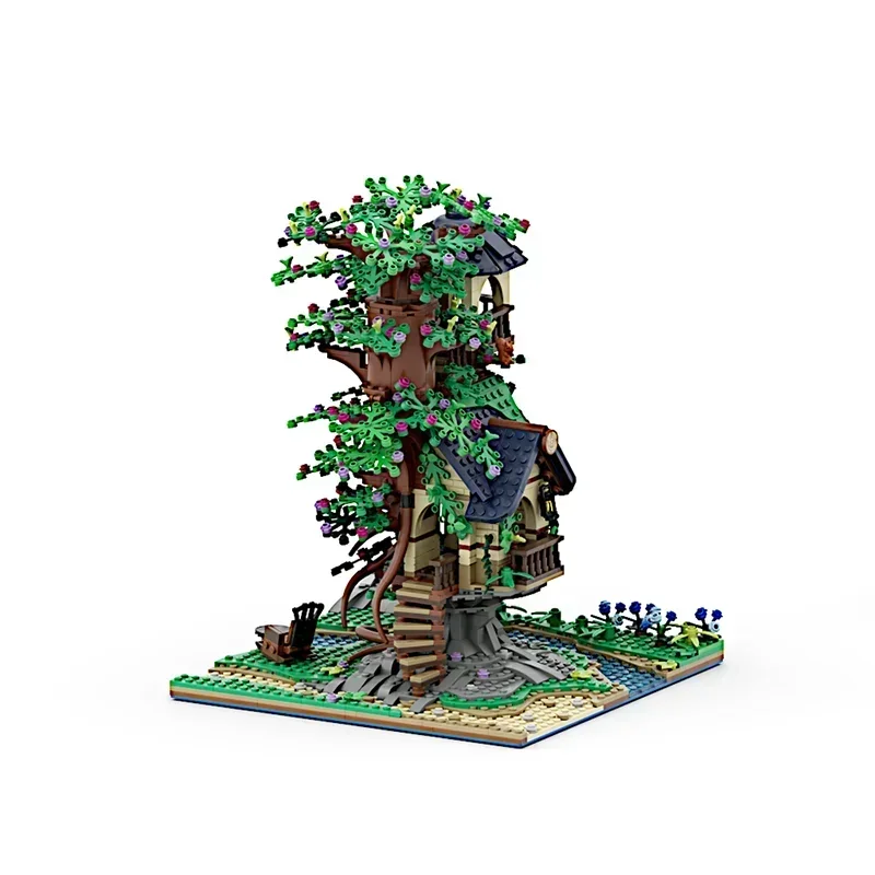 City Srteet View Building Model Moc Building Little Tree House Model Technology Construstion DIY Assembly Construstion Toys Gift
