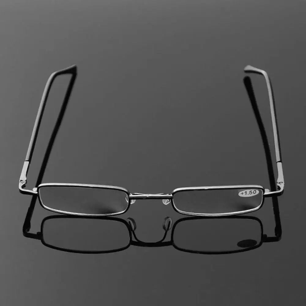 Portable Eye Protection Reading Glasses Ultralight Metal Square Eyeglasses Hyperopia Glasses for Men Women