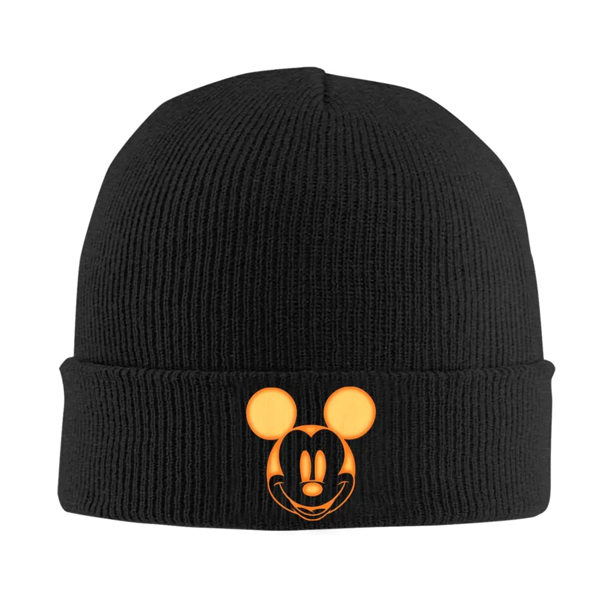 Mickey & Friends Halloween Mickey Carving Bonnet Hats Beanie Hats Graphic Knit Hat Winter Cute Unisex Adult Kpop Elastic Cap