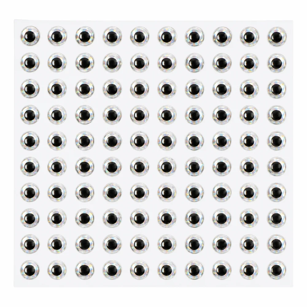 300PCS 3D Holographic Fishing Lure Eyes 6/7/8mm Self-Adhesive Fish Eyes Stickers Soft Artificial Fishing Eyes