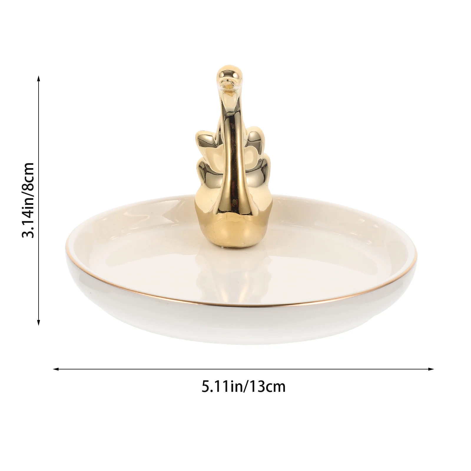 Stylowa ceramiczna taca na biżuterię w kształcie łabędzia, organizer na naszyjniki dla kobiet, talerzyk na biżuterię, dekoracja na biurko, prezent urodzinowy.