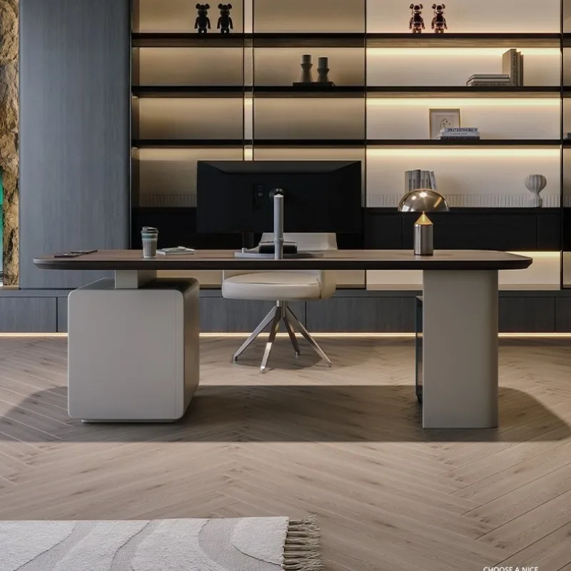 

Italian Minimalist Office Desks Nordic Luxury High-grade Study Executive Desk Designer Writing Desk Commercial Furniture FYOD