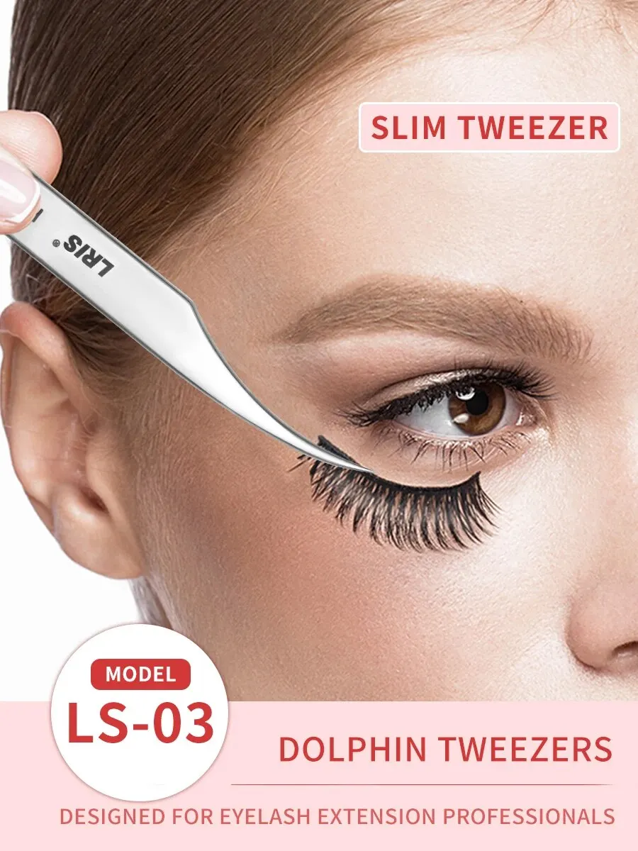 تطعيم ملاقط رمش الجمال رمش المهنية مع مشبك عالي الدقة نوع من مشبك الرموش العالمي دولفين كليب تدفق