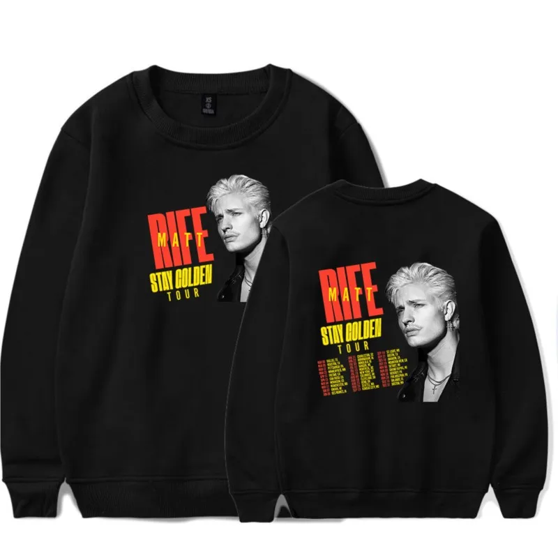 Matt Rife Stay Goladen Tour Long Sleeve Crewneck Sweatshirt Merch For Women/Men Unisex Winter Fashion Streetwear