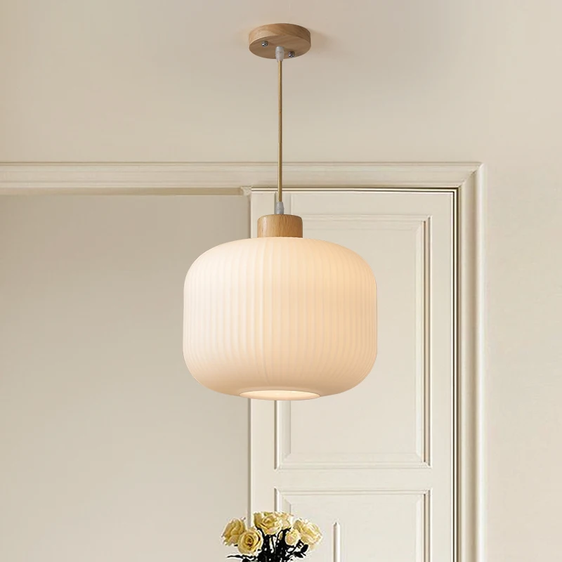 

Minimalist Wood Style Beside Lamp Restaurant LED Pendant Chandelier For Dinning Living Study Room Bedroom Foyer Loft Hotel Light