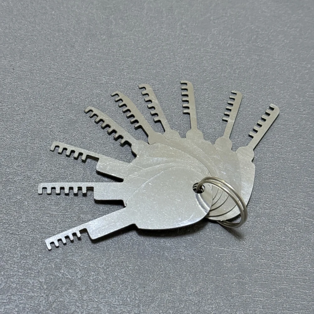 9 in 1 /10 in 1 Stainless Steel Comb Tools Lock Full Set Repair Locksmith Tool Bypass Method