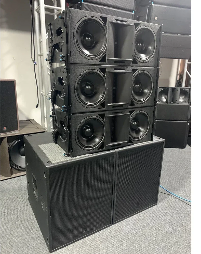 Professional High Quality Audio Powered Outdoor Line Array active DJ Speaker 1200W Wooden Sound System for Concerts