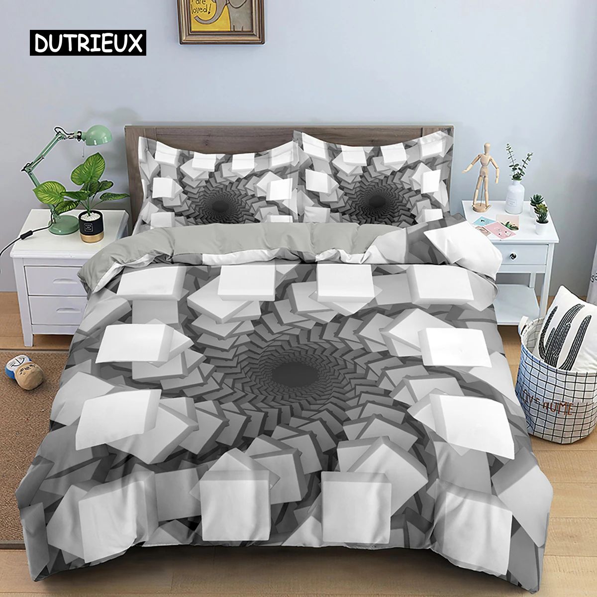 

3D Duvet Cover Psychedelic Twin Bedding Set Luxury Quilt Cover with Zipper Closure 2/3pcs Queen Size Polyester Comforter Sets