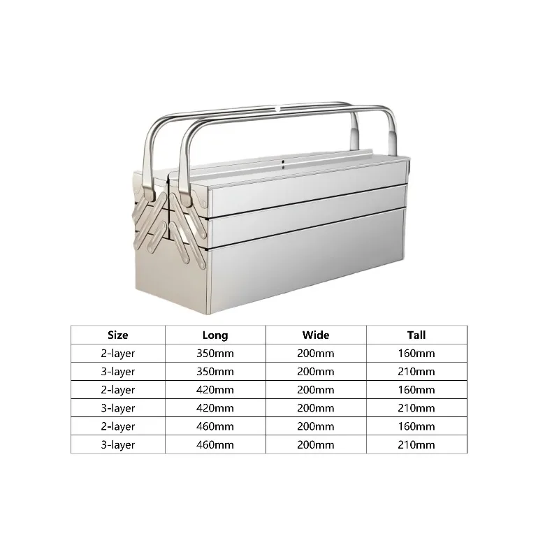 Waterproof Industrial Grade Thickened Stainless Steel Toolbox For Professional Mechanic And Workshop Use