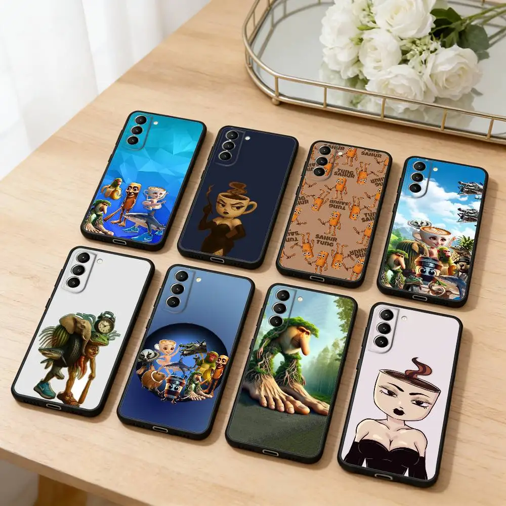 

Italian Tung Tung Brainrot Phone Case For Samsung S25,24,23,22,30,21,10,9,Ultra,Plus,Lite,FE,4,5 G Soft Black Case
