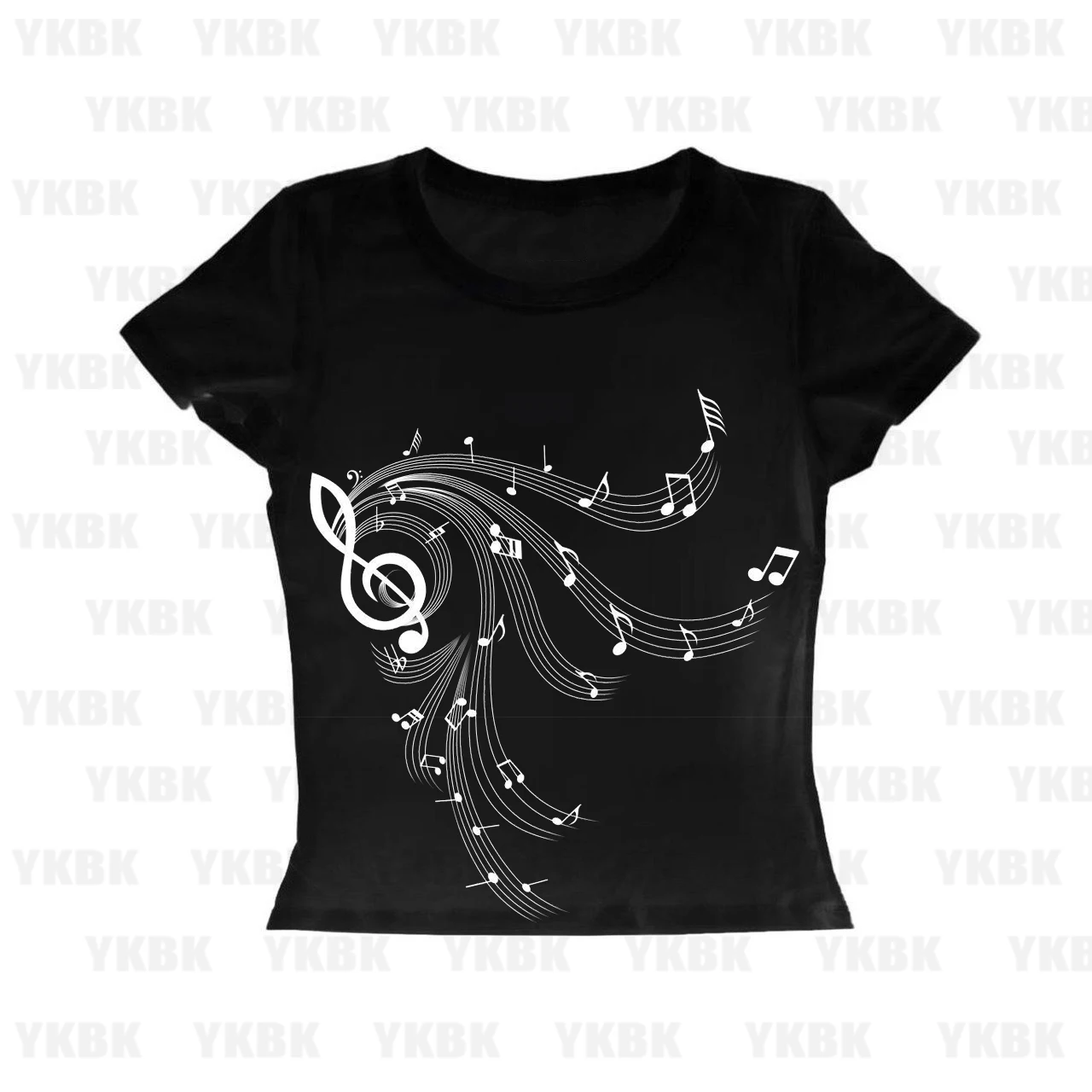 Y2k note Print T-shirt Trashy Vintage Harajuku 2000s aesthetics Short Sleeve Tee Shirt Gothic Retro 90s Emo Girls Style Japanese