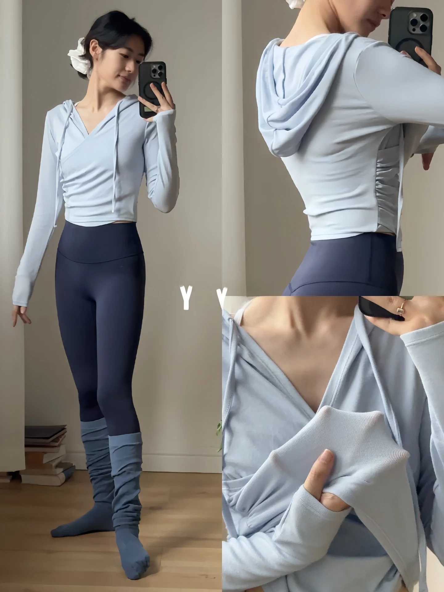 ヨーヨーおすすめ-エレガントフィットネストレーニングウェア-長袖ヨガスポーツトップ-レディース-秋冬-アウトドアウェア