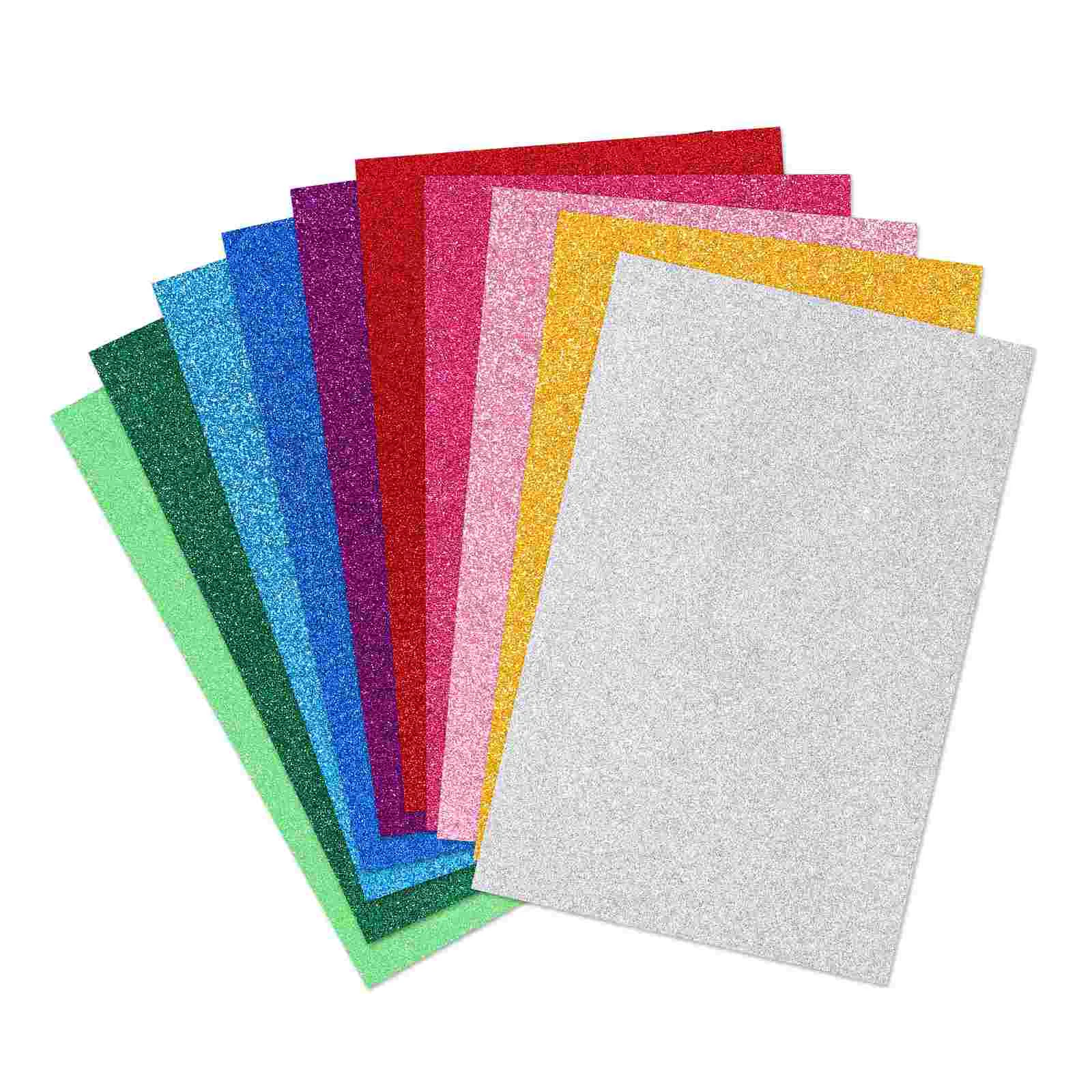 Supvox 10pcs Colorful EVA Sheets Handicraft Sheets Glittering Assorted Colored Sheets for Kids & Crafts Projects