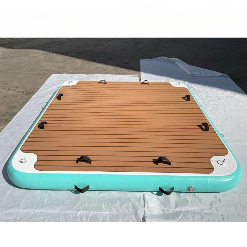 Round Inflatable Water Floating Mat With Net, Foldable Floating Platform, Water Yoga Dock & Fishing Float Raft