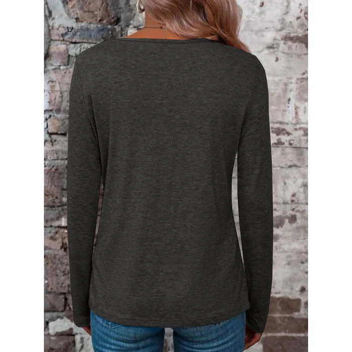 Loose for Fit Womens Solid Color Long Sleeve T Shirt For Cross Tie Front for Vacation Holiday Beach and Yoga Activities
