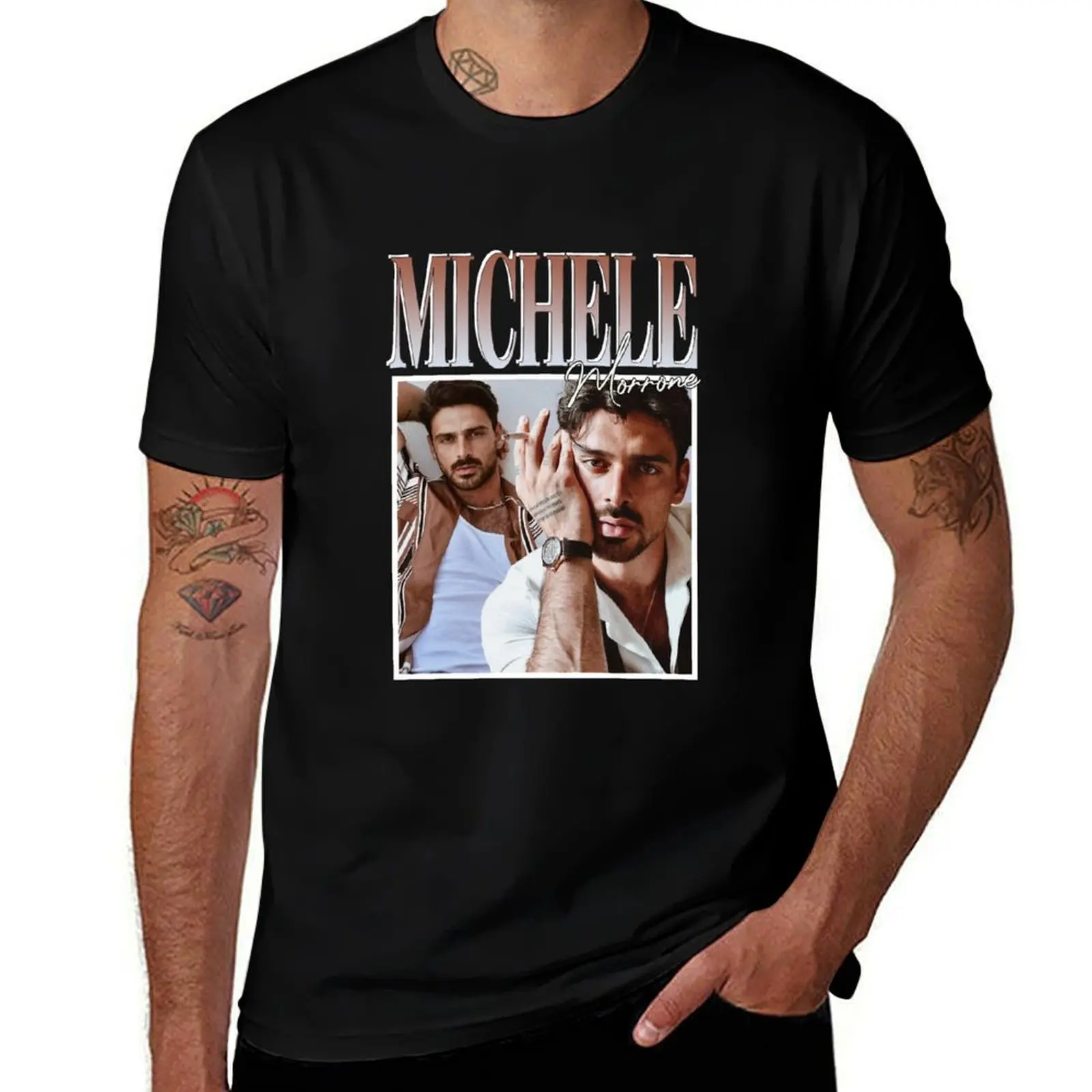 Michele Morrone T-Shirt cotton t-shirt plain for man package T-Shirt