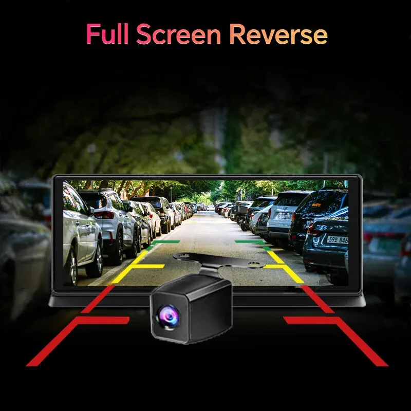 EKLEVA 11.3 INCH 4K Dash Cam Rearview Camera Carplay & Android Auto Smart Player GPS Navigation Car DVR WIFI Dual Lens Monitor