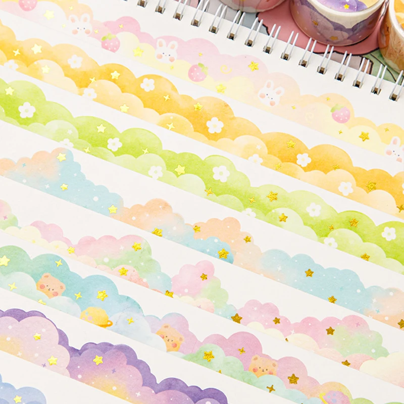 3 m/rotolo carino nuvola nastri scintillanti carta decorativa journaling adesivo nastro adesivo scrapbooking diario artigianale regalo di cancelleria