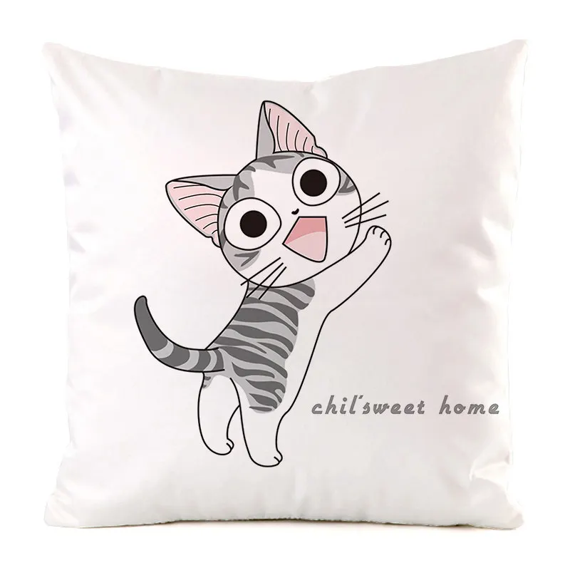 الشمال الحد الأدنى رسمت باليد القط الطباعة الرقمية قصيرة وسائد فخمة يغطي لسيارة أريكة مكتب غطاء الوسادة السلع المنزلية