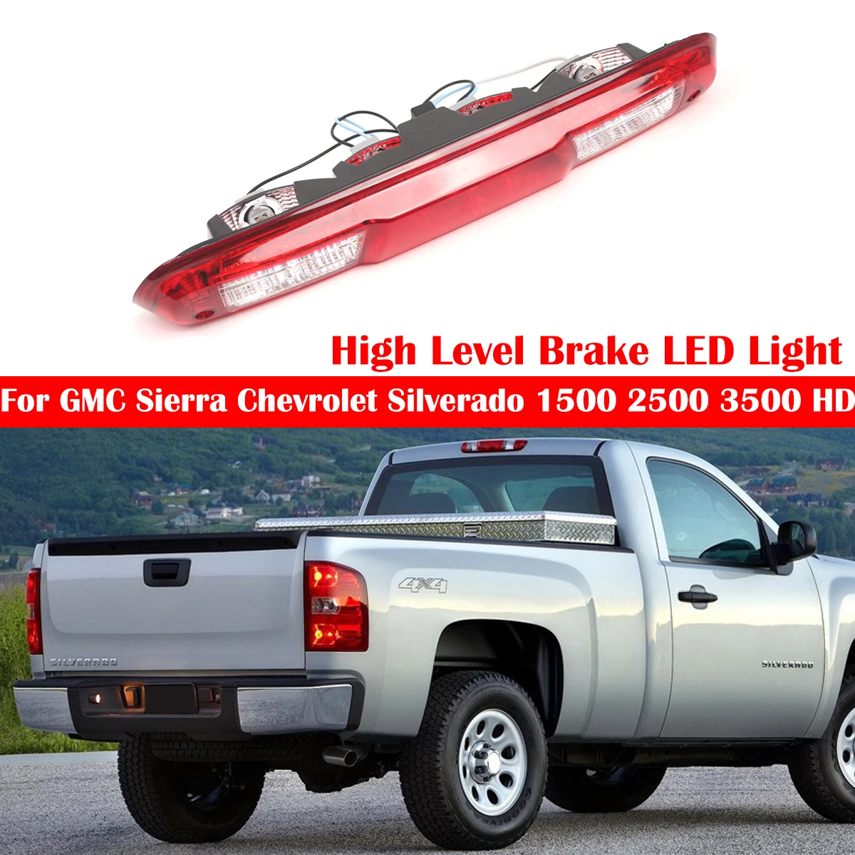 

Светодиодный дополнительный стоп-сигнал (третий) для GMC Sierra Chevrolet Silverado 1500 2500 3500 HD 2007-2013, номер детали 25890530
